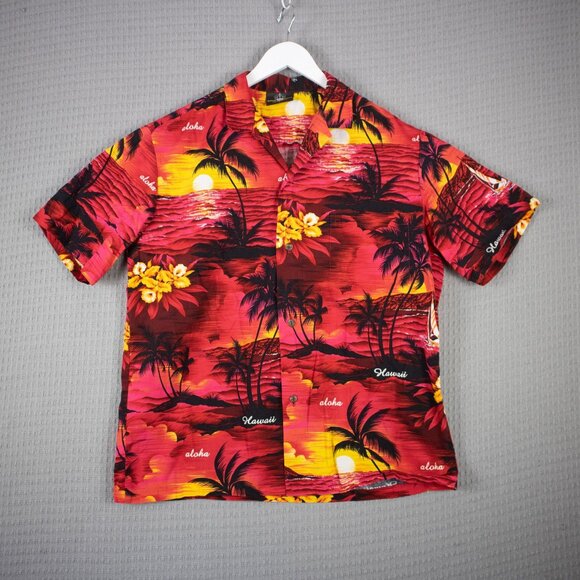 Royal Creation Hawaii Palm Tree Button Up Shirt - Picture 1 of 7